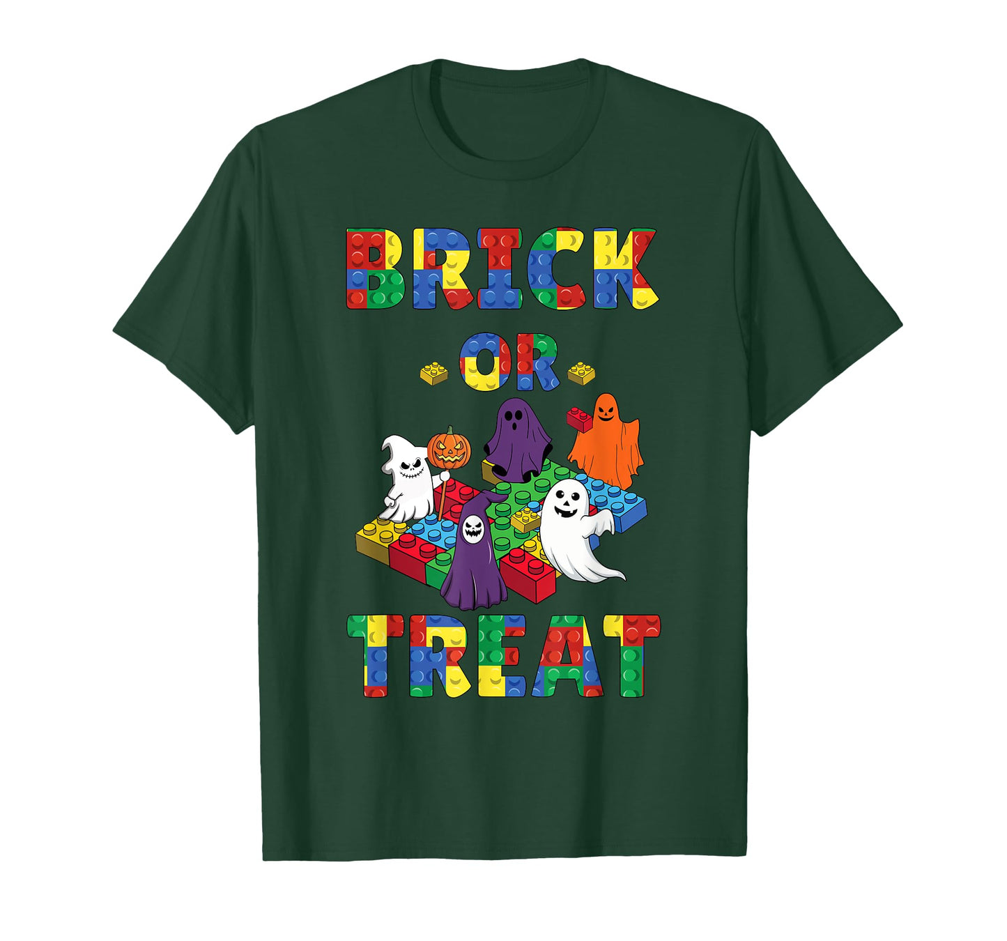 Brick Or Treat Brick Master Builder Funny Kids Halloween T-Shirt