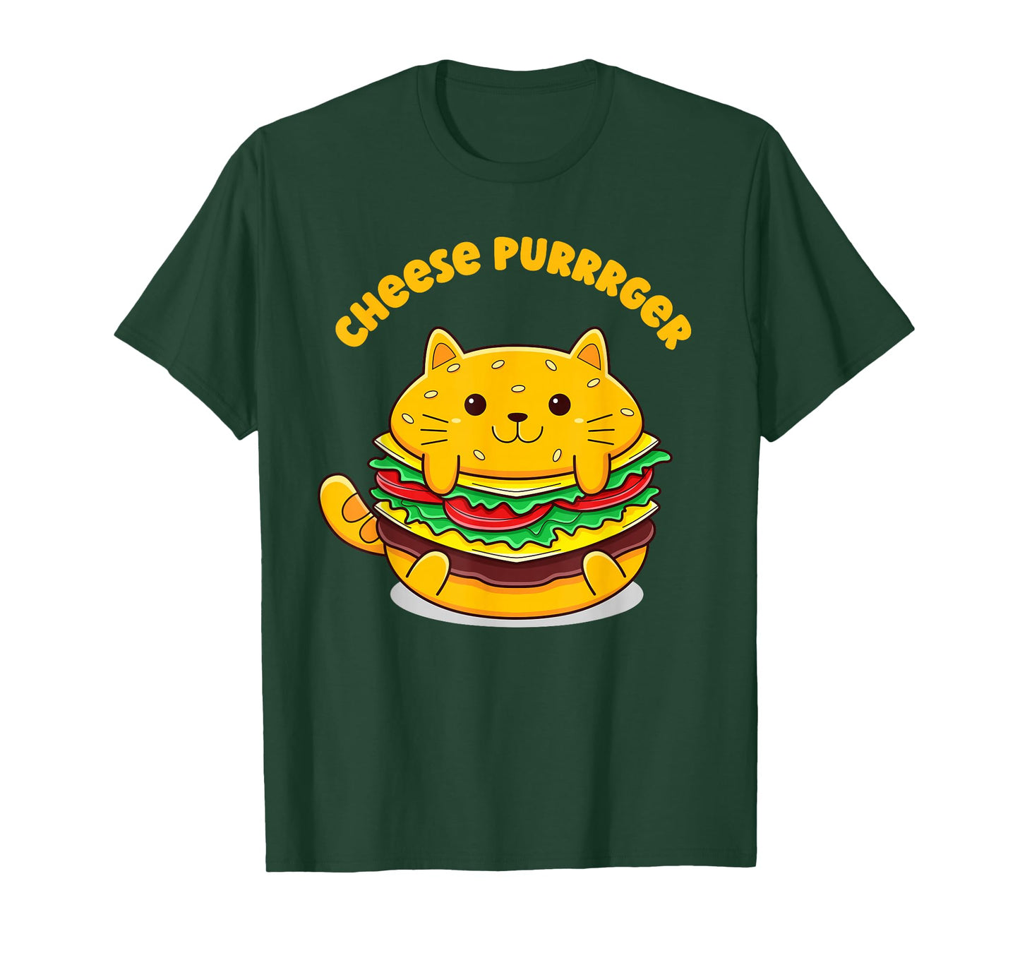 Funny Burger Cat Cheese Purrrger Food Lover T-Shirt