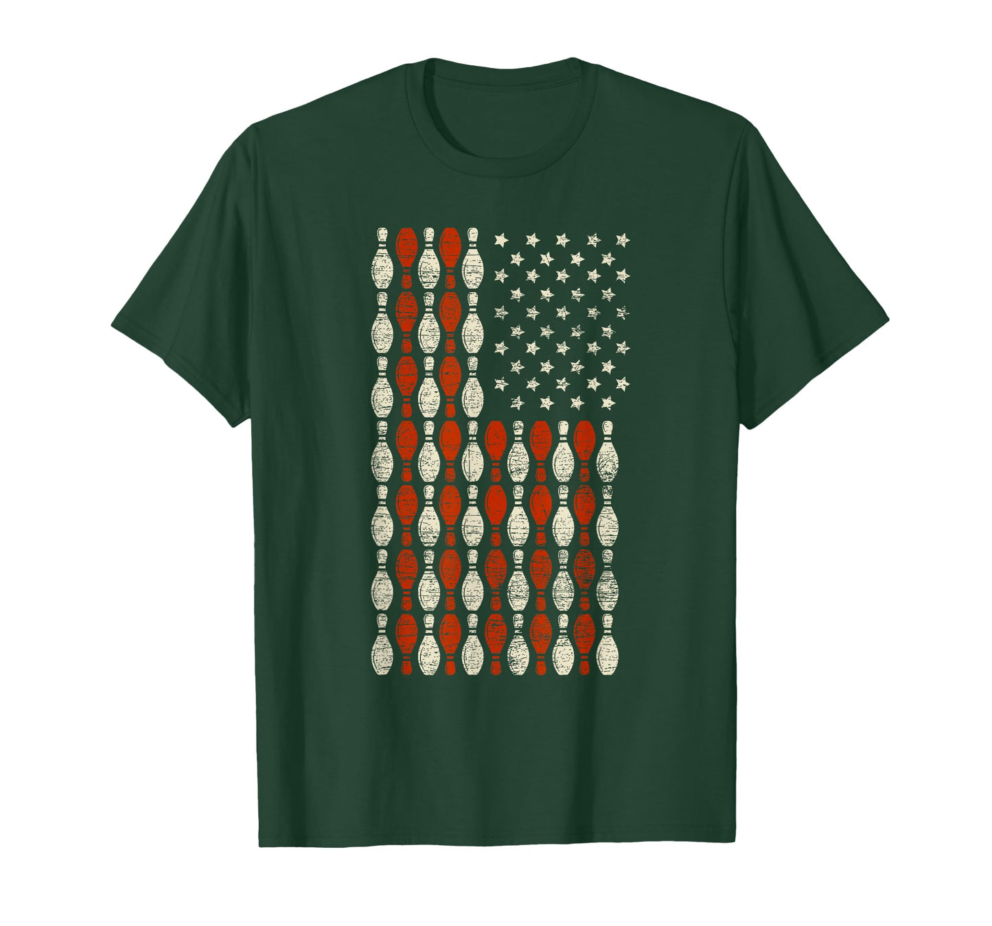 USA Flag Bowling Pin Bowler Gift Bowling T-Shirt