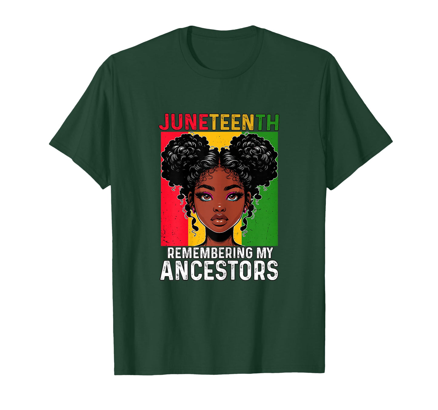 Juneteenth Black Pride Woman Remembering My Ancestors Girl T-Shirt