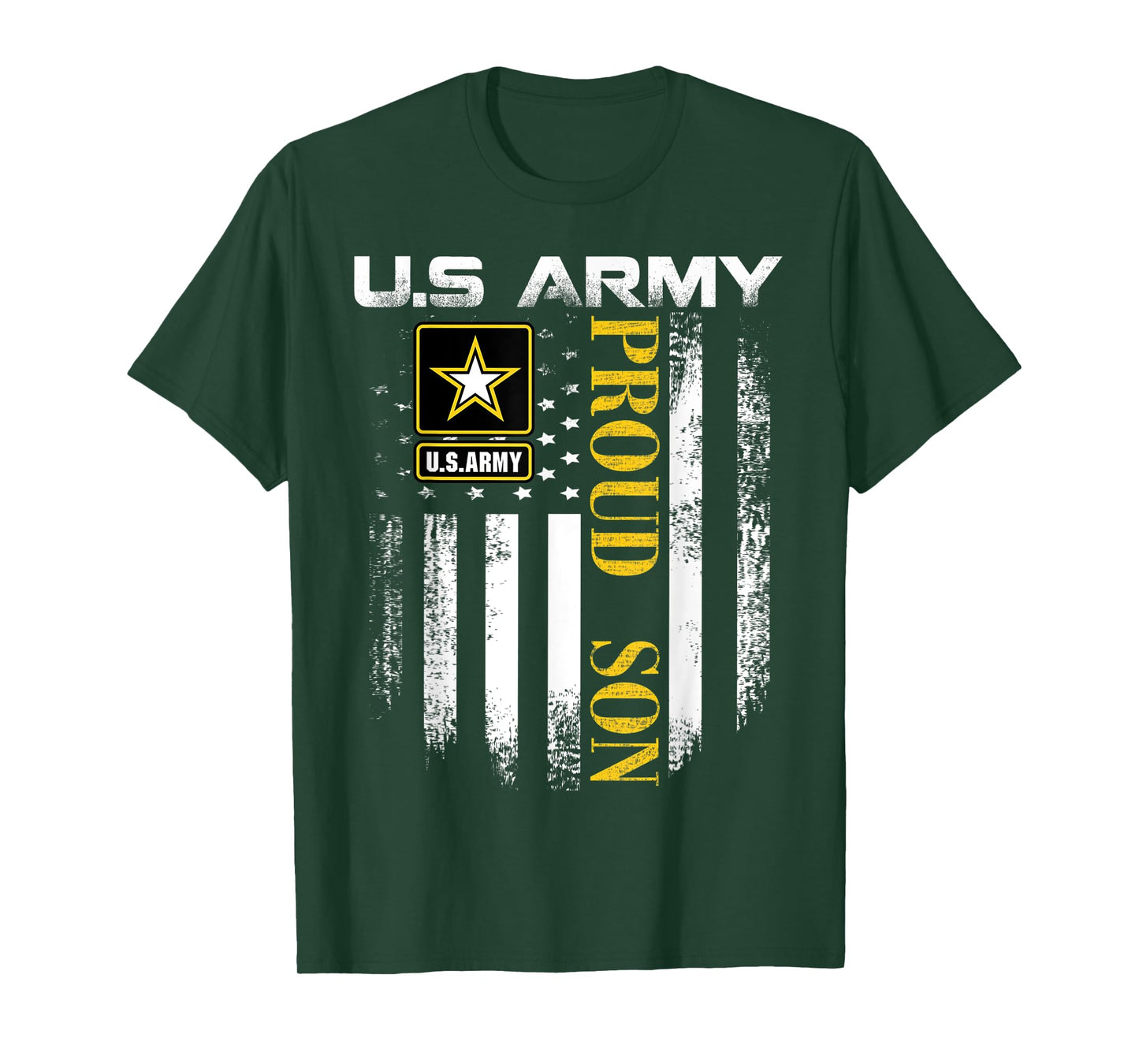 Vintage U.S. Army Proud Son With American Flag Gift T-Shirt for Women Kids Men