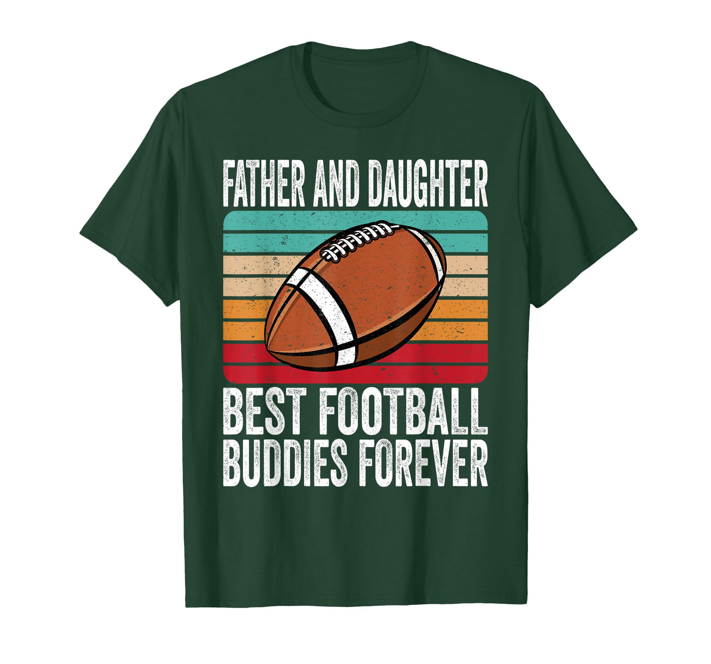 Vintage Father And Daughter Best Football Buddies Forever T-Shirt