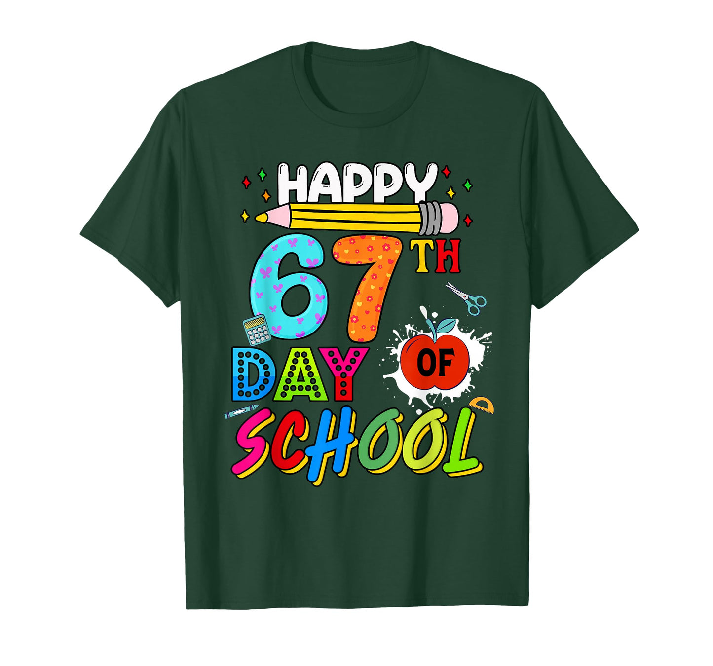 Happy 67 Days of School 67th Day Smarter Six Seven Kids Boys T-Shirt