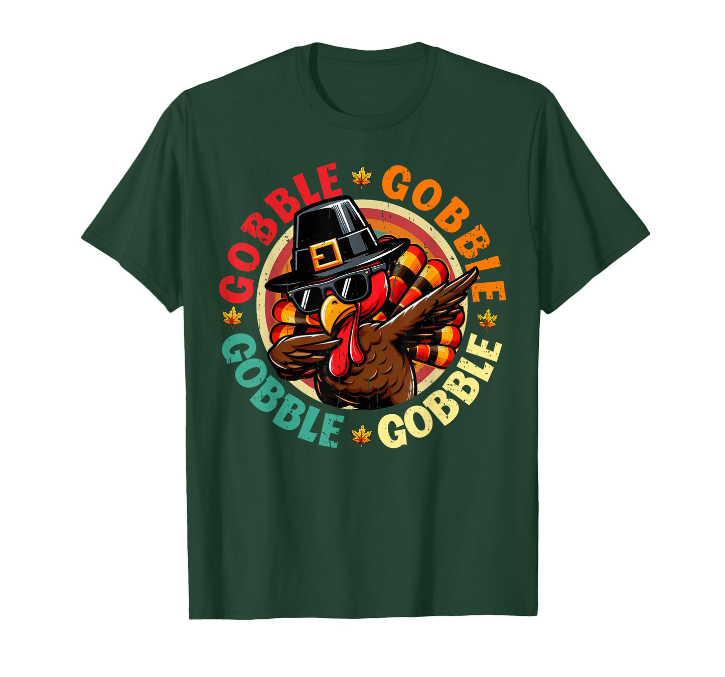 Thanksgiving Turkey Dabbing Gobble Funny Toddler Boys Kids T-Shirt