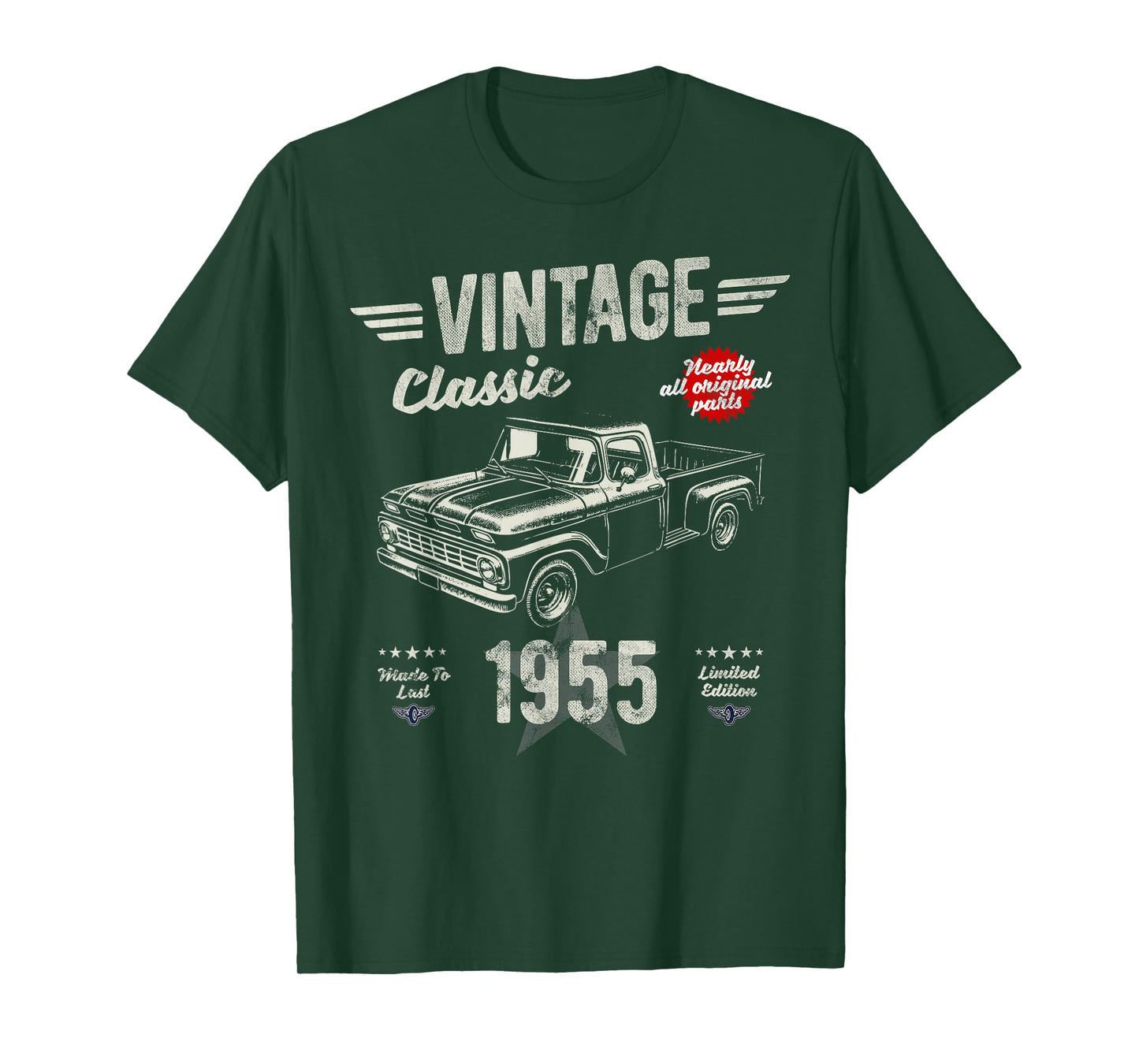 70th Birthday Born 1955 Vintage Funny Retro Pickup Truck T-Shirt