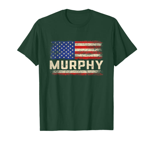 Murphy Last Name Shirt Murphy Name American Flag T-Shirt