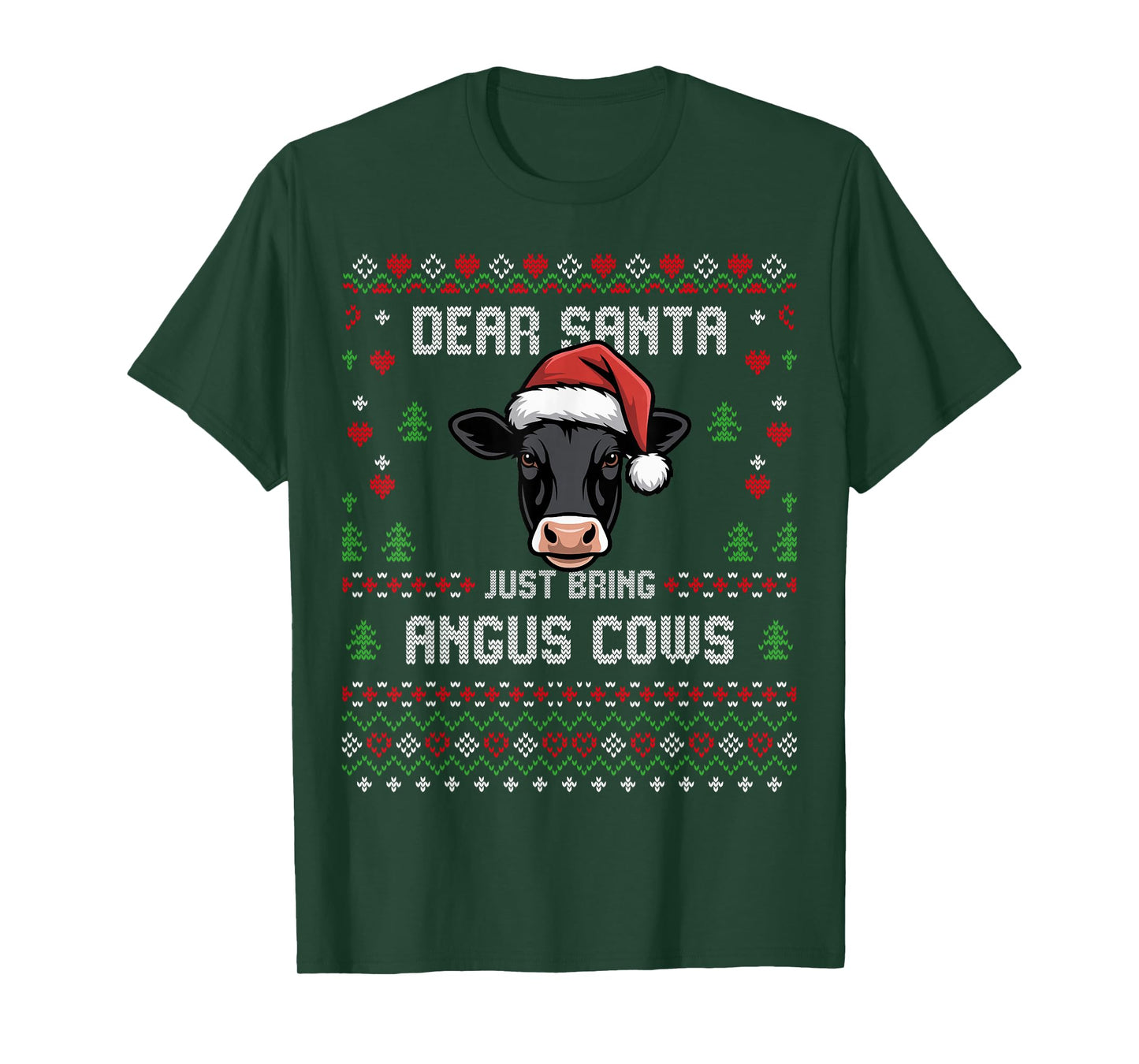 Angus Cows Christmas Beef Cattle Ugly Xmas Sweater Rancher T-Shirt