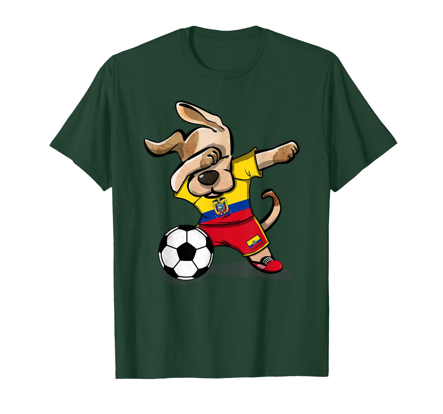 Dabbing Dog Ecuador Soccer Fans Jersey Ecuadorian Football T-Shirt
