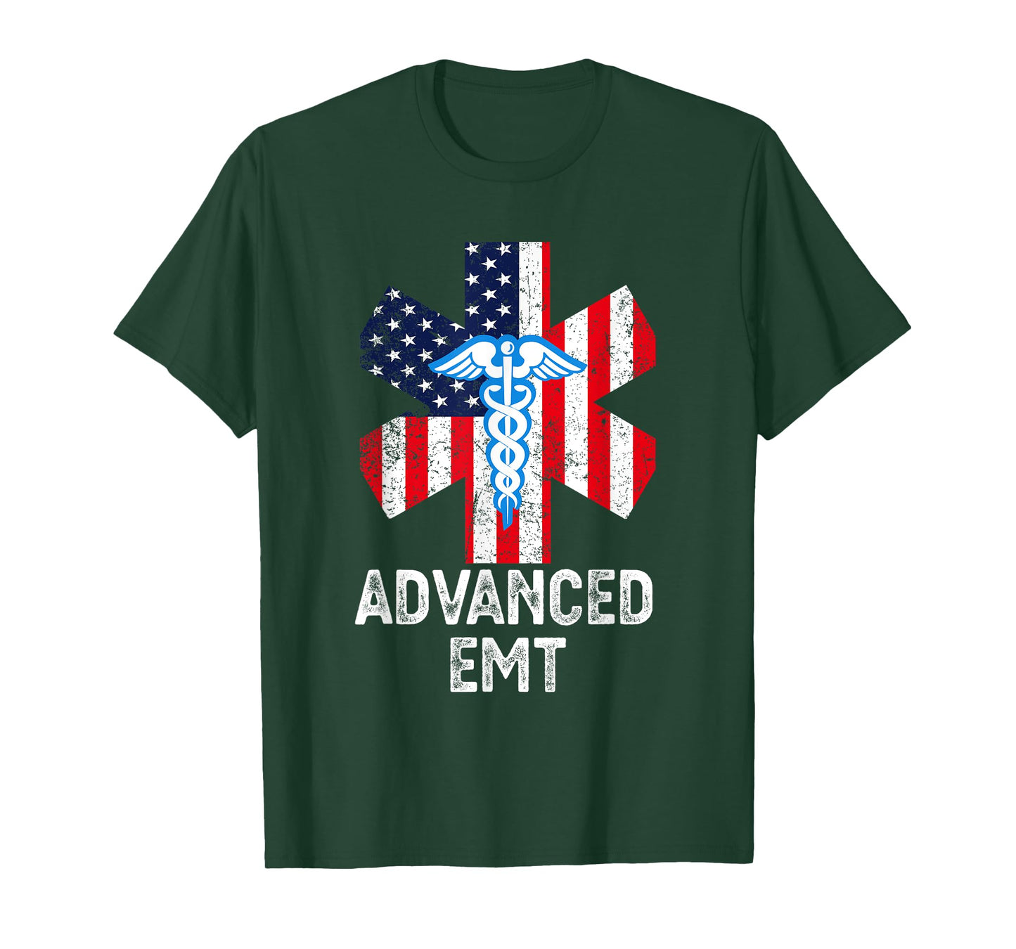 American Flag USA Advanced EMT AEMT Medical Technician Women Men T-Shirt