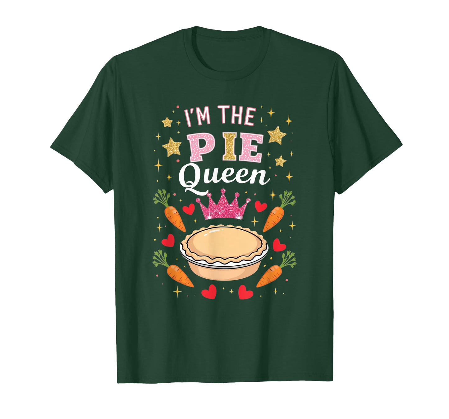 Cute I'm Pie Queen Pie Day Lover Happy Celebrate Party Crown T-Shirt