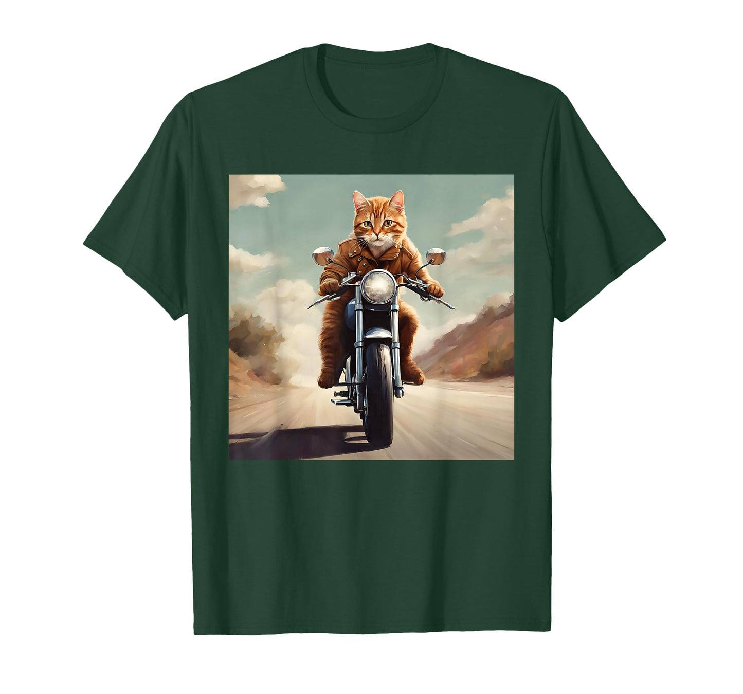 Vintage Cat Motorcycle - Cat Drives Cool Motorcycle Men Women Girls Kids T-Shirt