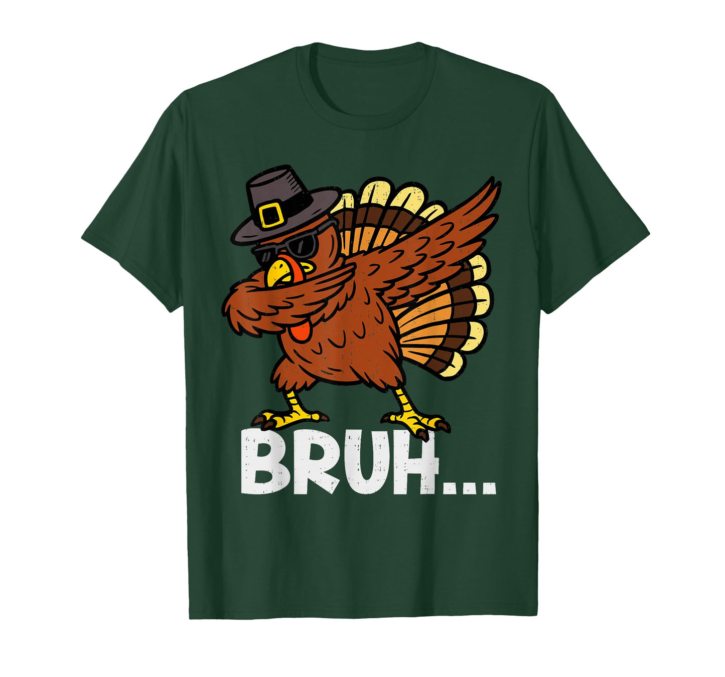 Funny Bruh Dabbing Turkey Dab Thanksgiving Fall Boy Teen Kid T-Shirt