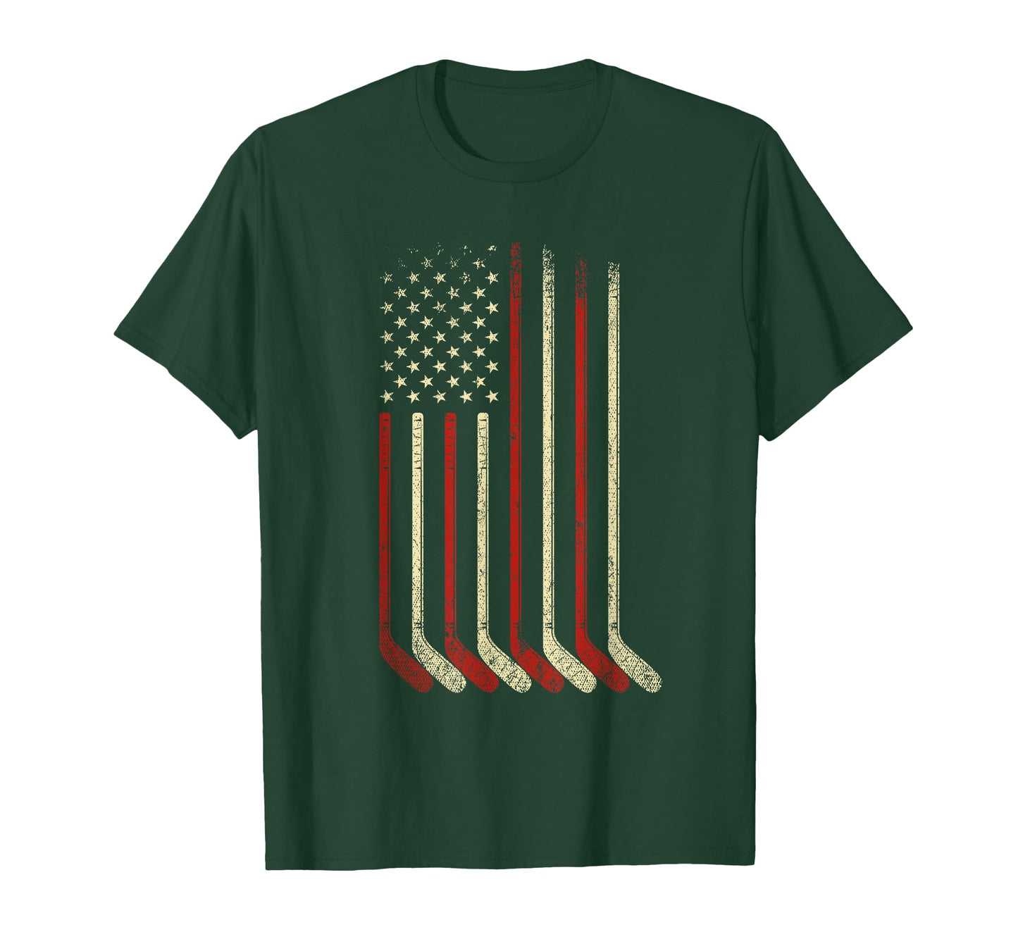 US Flag Patriotic American Hockey Player Ice Hockey T-Shirt