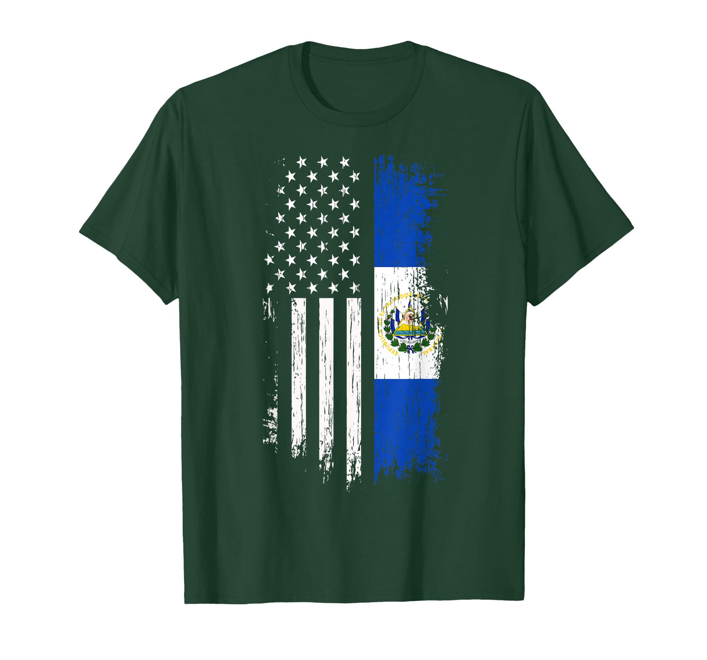 Salvadoran America Flag T-Shirt - El Salvador USA Shirt T-Shirt