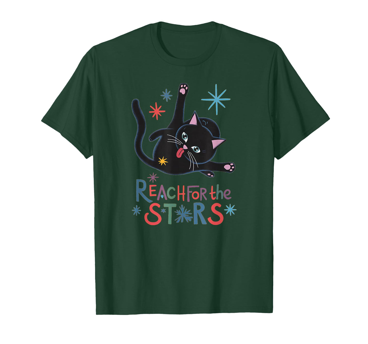 Reach For The Stars - Funny Cute Cat Licking Butt T-Shirt