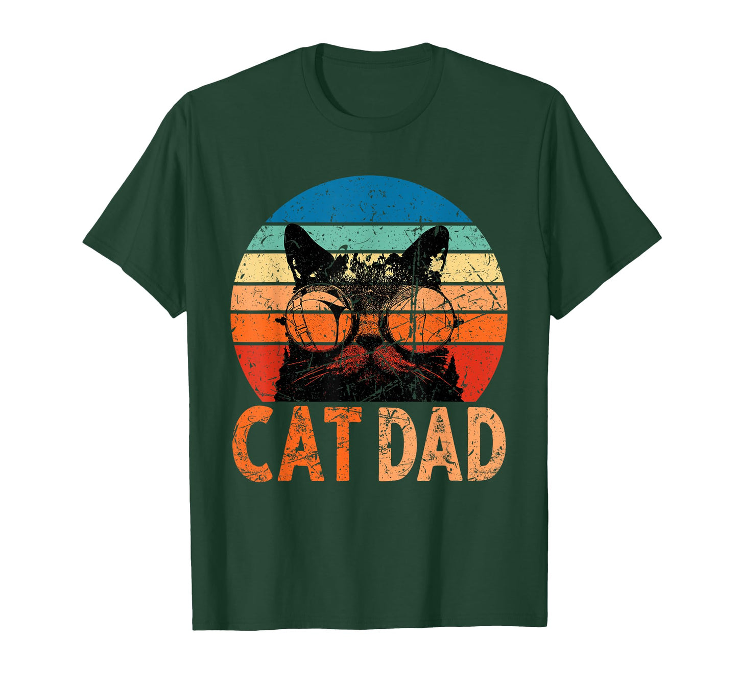 Cat Dad Shirt Daddy Funny Retro Cat Dad Men Father's Day T-Shirt