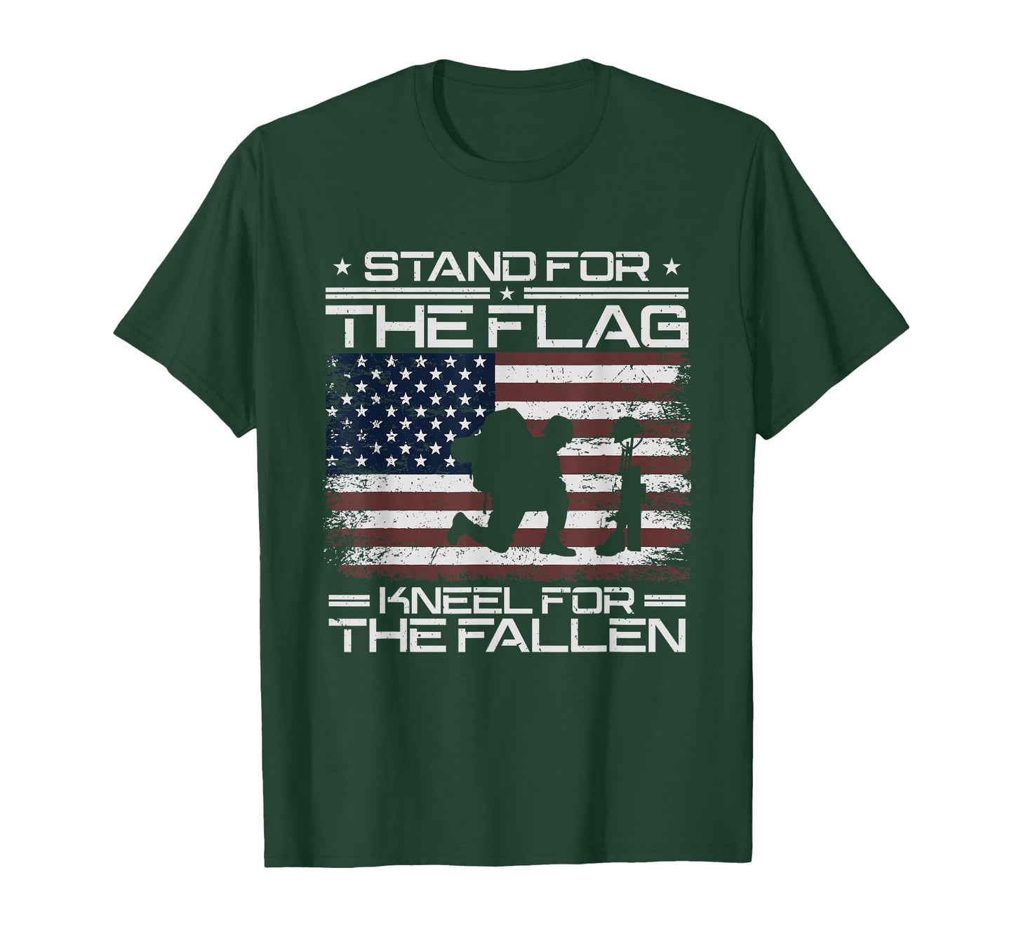 Stand For The Flag Kneel For The Fallen Veteran Patriotic T-Shirt