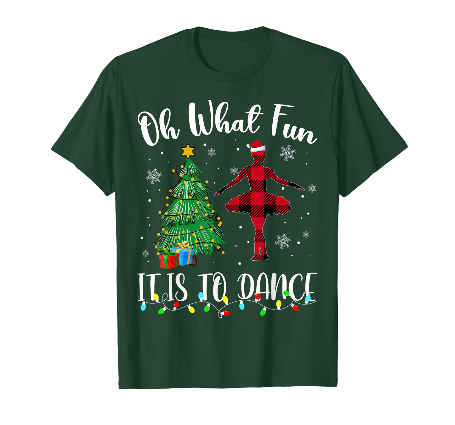 Oh What Fun It Is To Dance Plaid Christmas Dancing T-Shirt