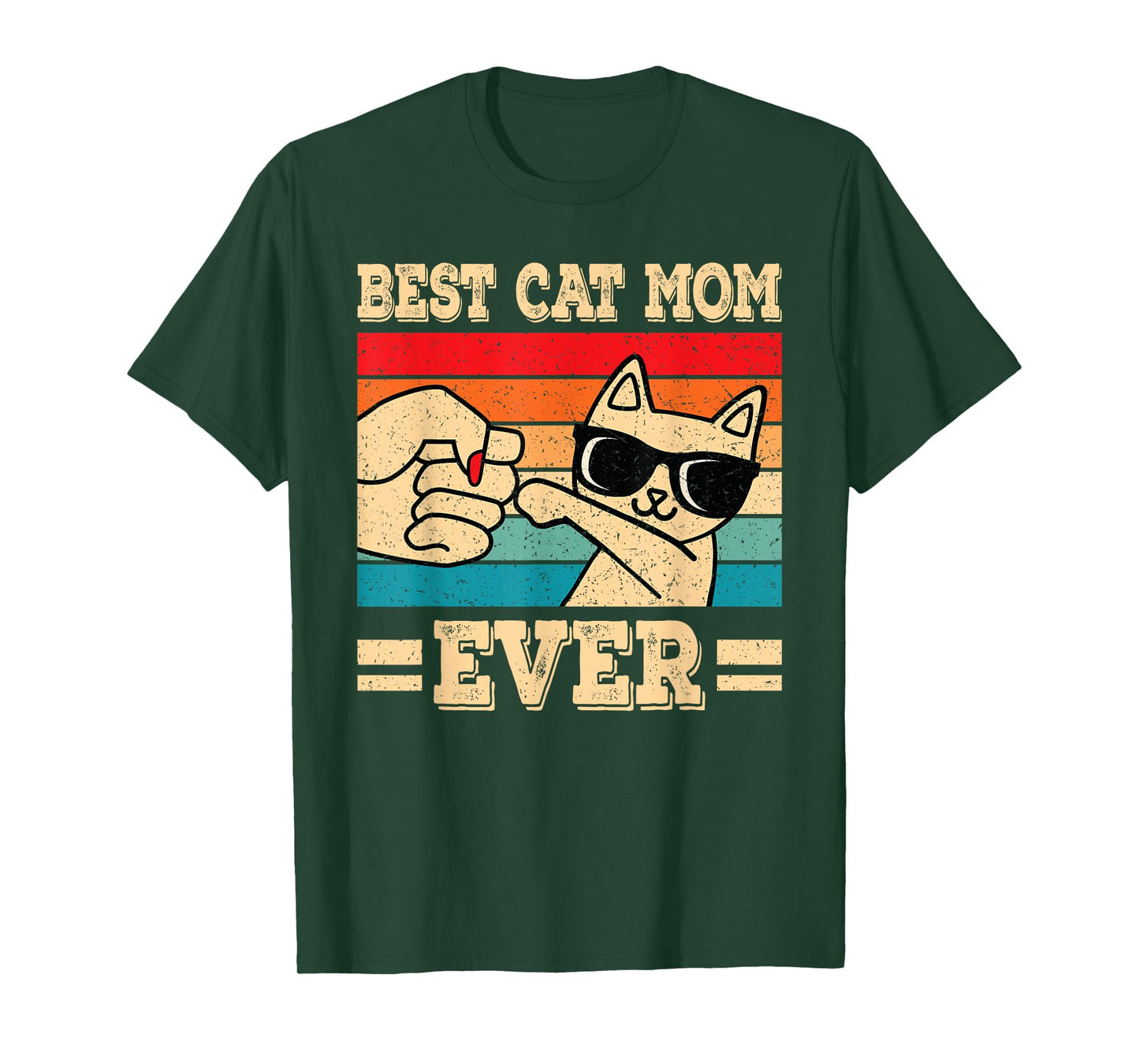 Best Cat Mom Ever Funny Vintage Kitten Lover Retro Women T-Shirt