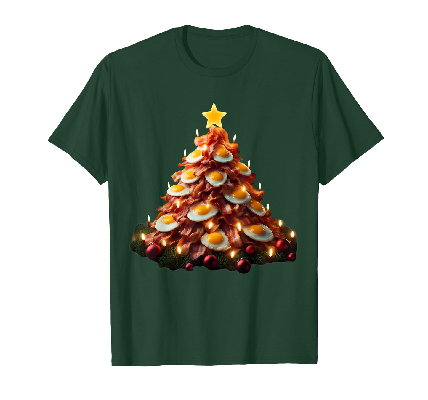 Bacon Christmas Tree With Eggs Carnivore Keto Meat Lover Fun T-Shirt