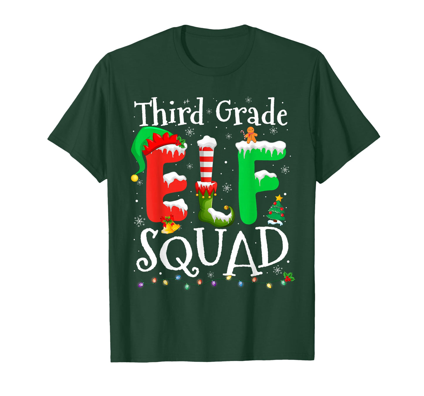 3rd Grade Elf Squad Xmas Funny Christmas Third Grade Elf T-Shirt