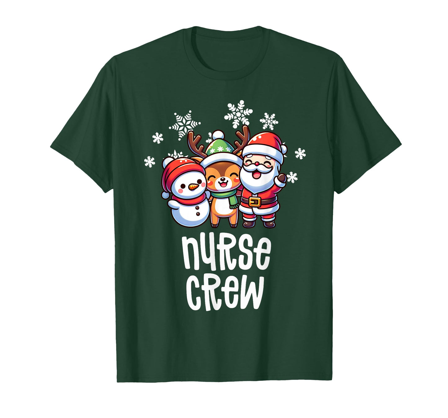 Christmas Nurse Crew Santa Snowman Holiday RN NICU PICU T-Shirt