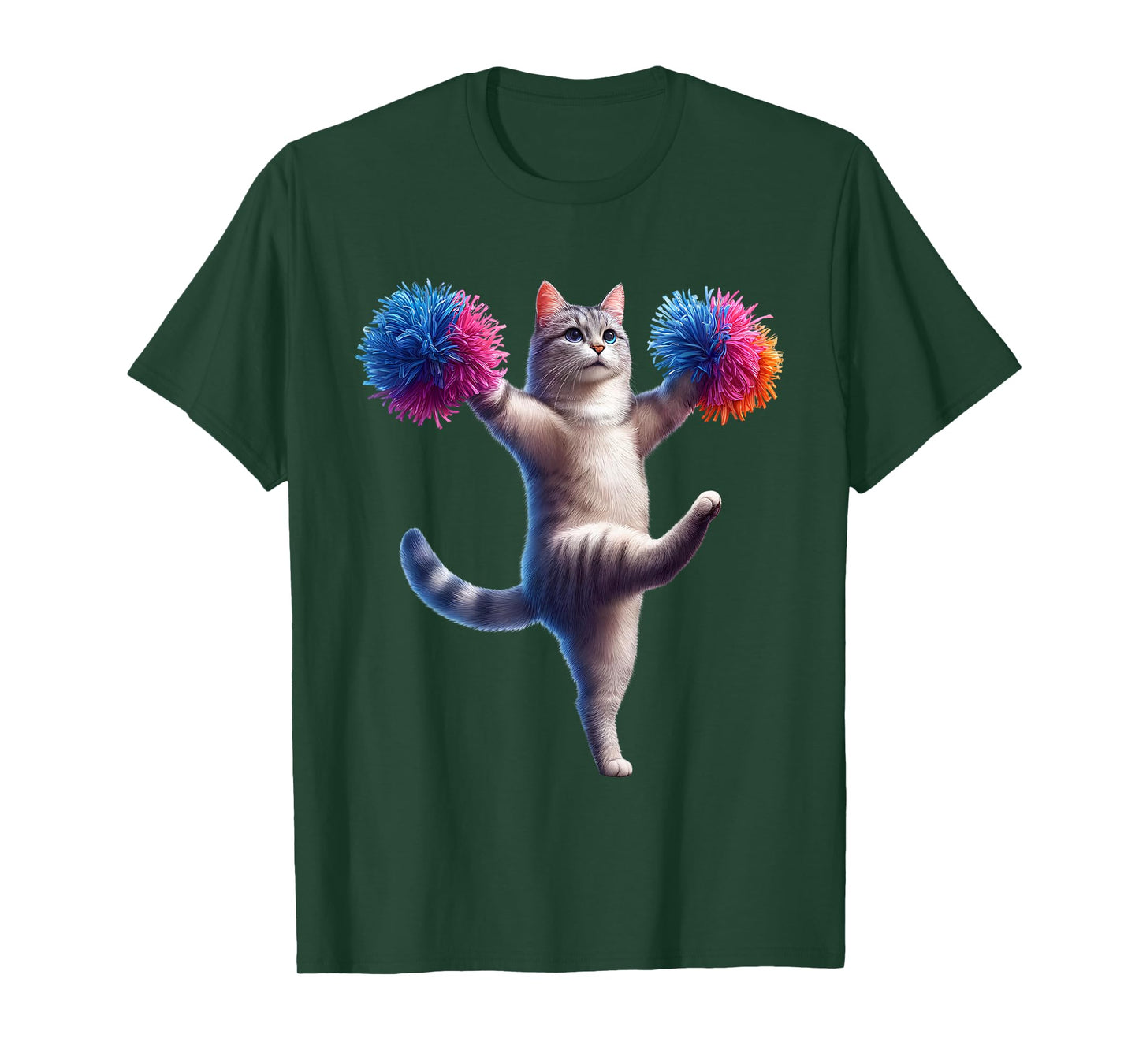 Cat Cheerleading Cheerleader Kitten Lover T-Shirt