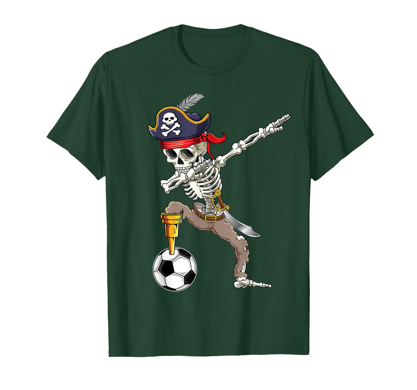 Dab Skeleton | Dabbing Skeleton Futbol Pirate Soccer Gifts T-Shirt