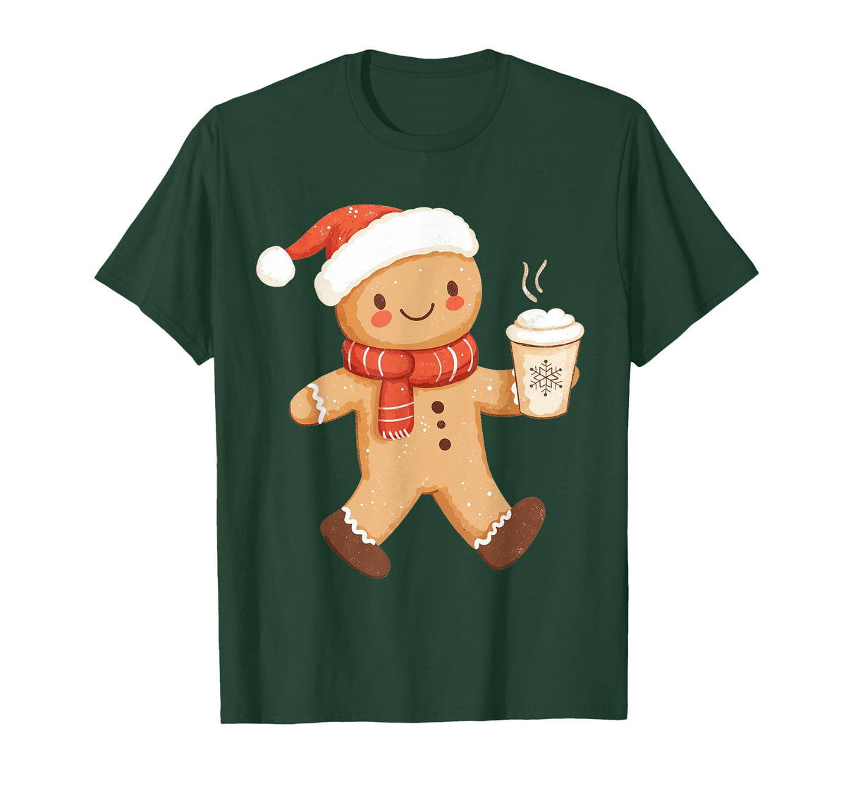Gingerbread Coffee Lover Xmas Cookie Baking Women Christmas T-Shirt