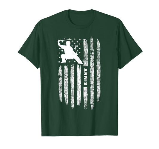 American Flag Arnis Clothing - Kali Eskrima Escrima Arnis T-Shirt
