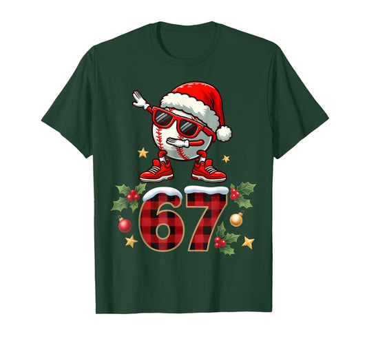 67 Six Seven Meme Christmas Baseball Dabbing Men Boy Kids T-Shirt