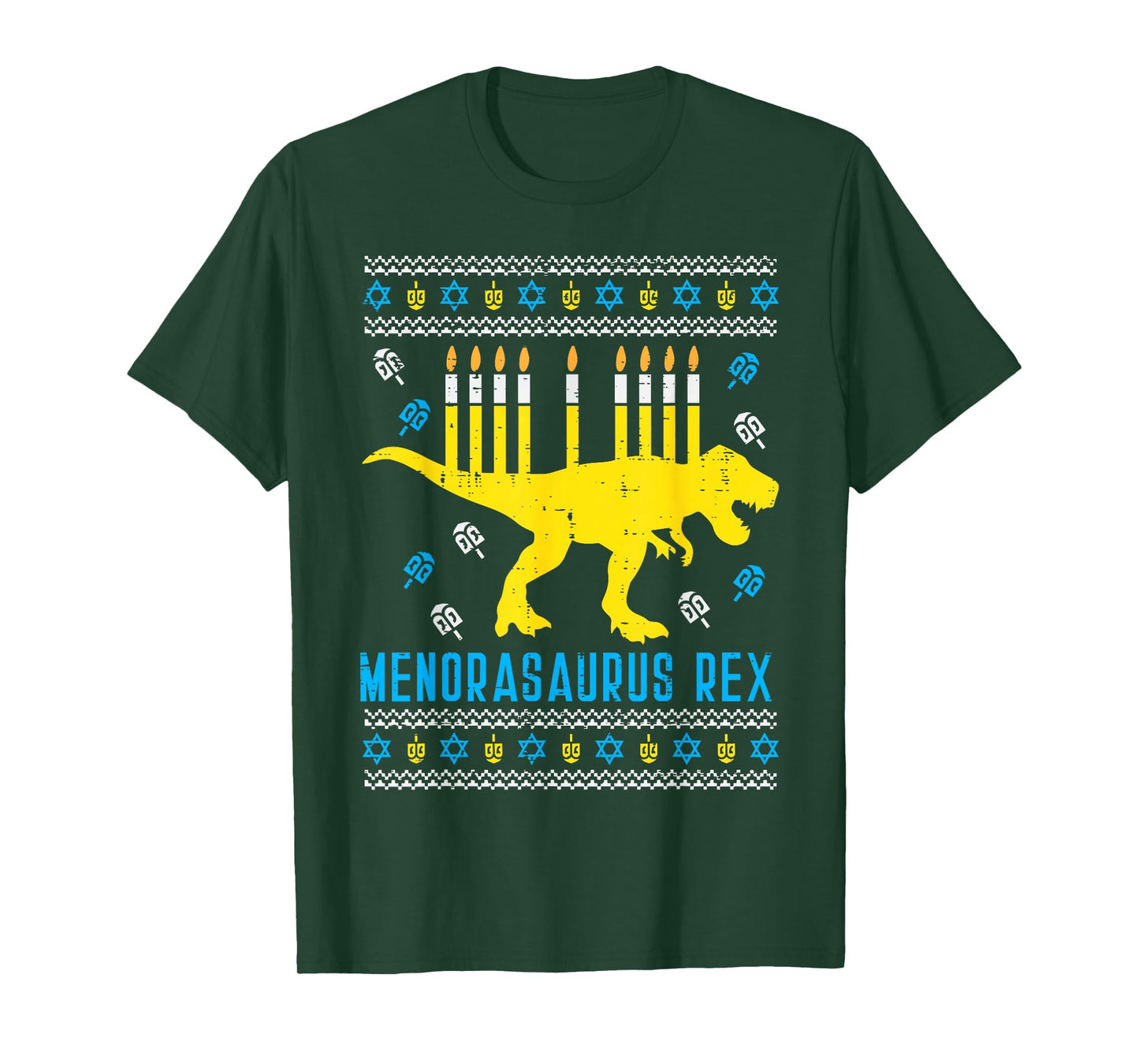 Menorasaurus Rex Trex Menorah Ugly Hanukkah Chanukkah Gift T-Shirt