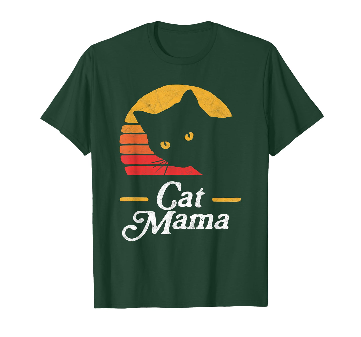 Cat Mama Vintage Eighties Style Cat Retro Distressed T-Shirt