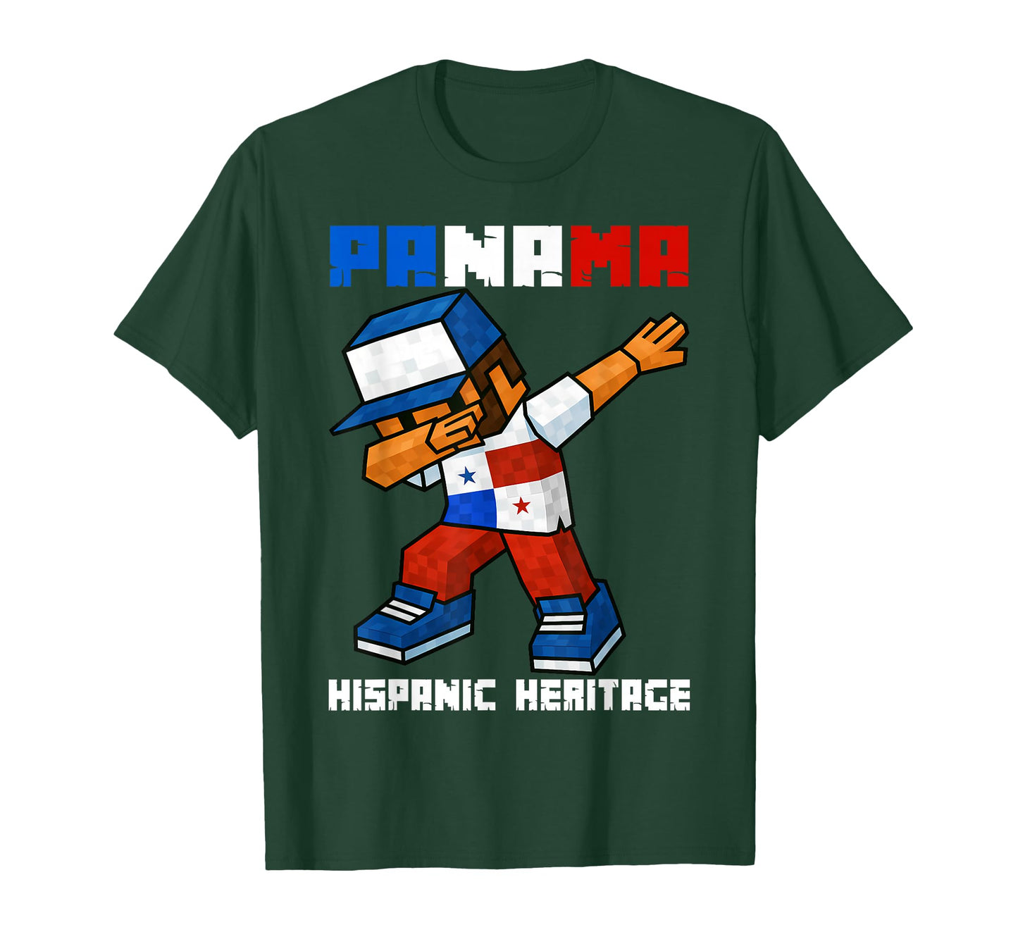 Panama Dab Boy Game Pixel Hispanic Heritage Panamanian Kids T-Shirt