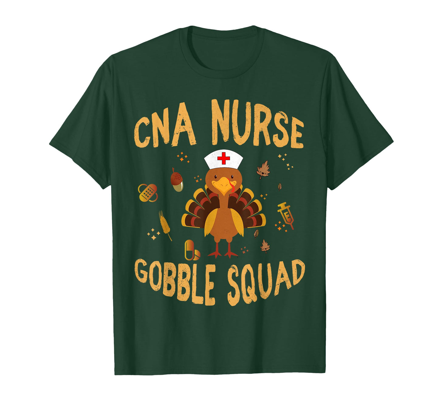 CNA Nurse Gobble Squad Funny Turkey Thanksgiving Day T-Shirt