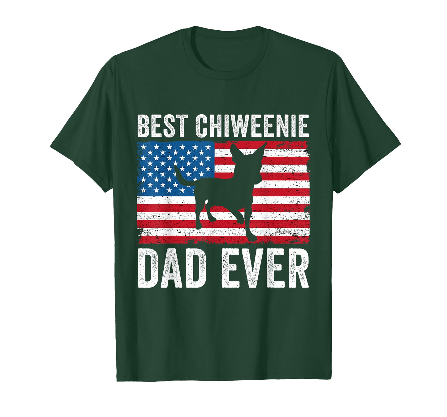 Chiweenie Dad Chiweenie Lover Owner 4th of July Patriotic T-Shirt