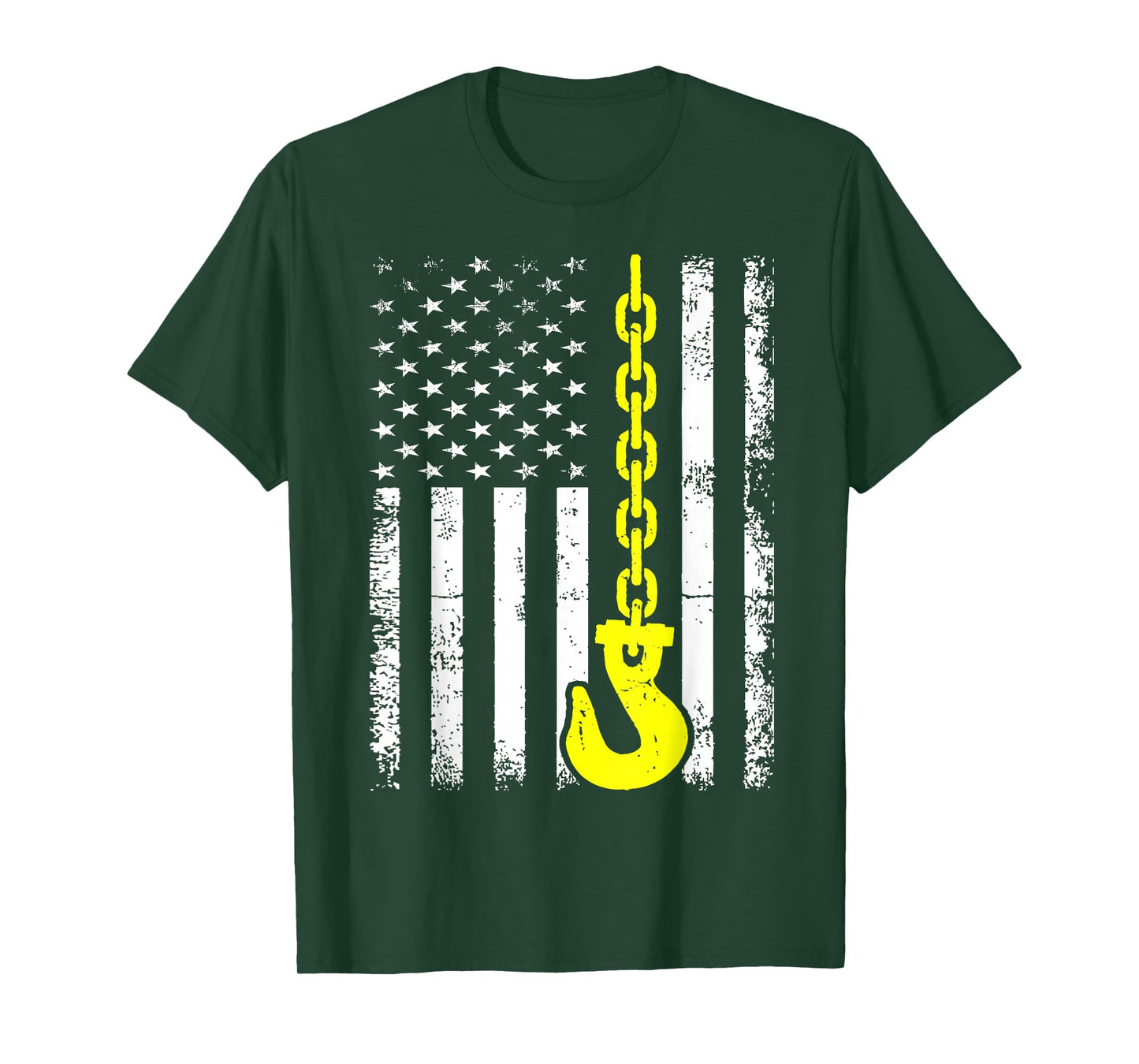 Tow Truck Driver US Flag Wrecker Trucker American Operator T-Shirt