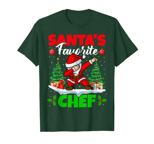 Xmas Dabbing Santa's Favorite Chef Christmas T-Shirt