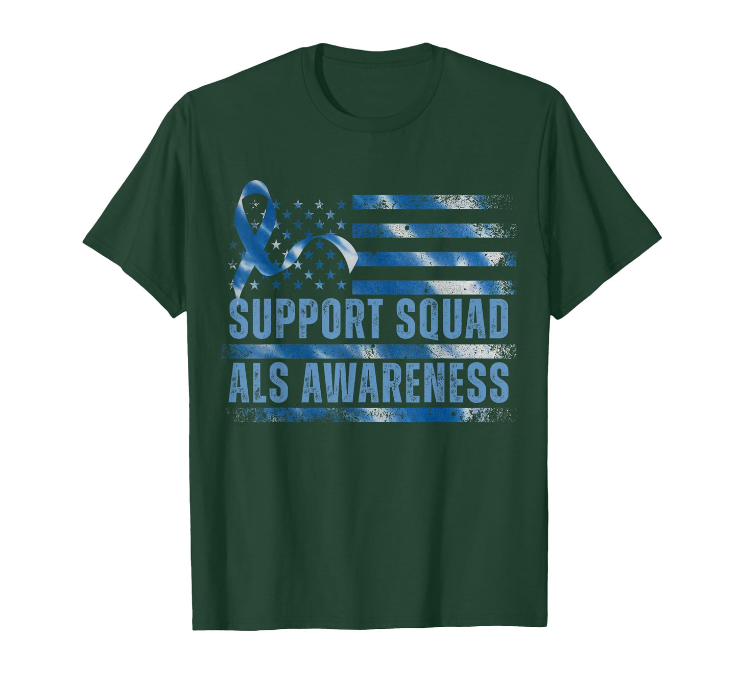 Support ALS Awareness Month USA American Flag Men Dad T-Shirt