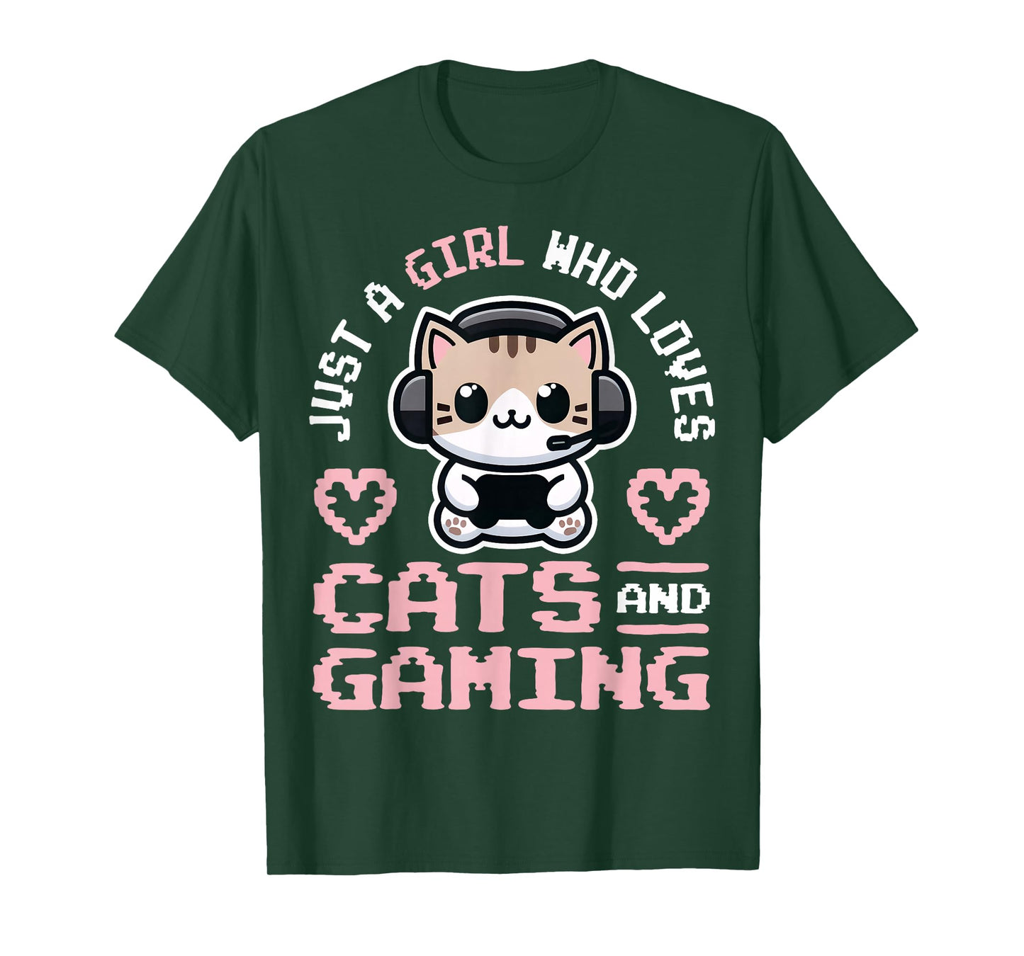 Girl Gaming and Cats Female Gamer T-Shirt