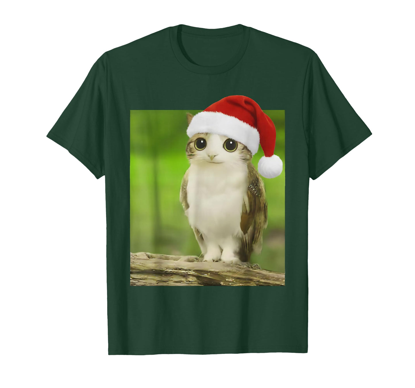 Funny Adorable Cat Owl Brainrot Meme Meowl Christmas T-Shirt