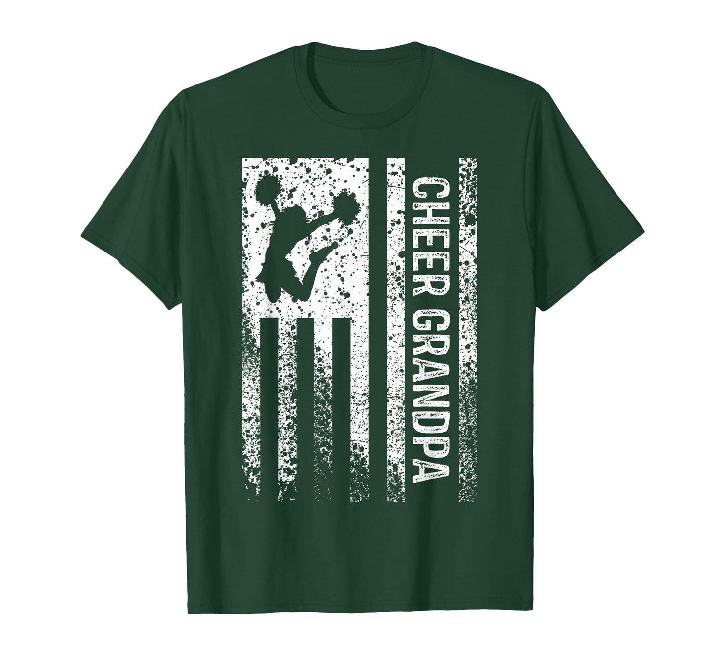 Cheer Grandpa Vintage American Flag Cheerleader Squad T-Shirt