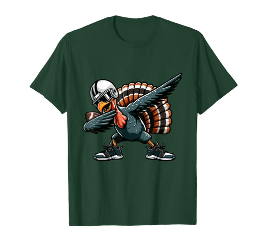 Dabbing Turkey Bowl Football Kids Men Boys Thanksgiving T-Shirt