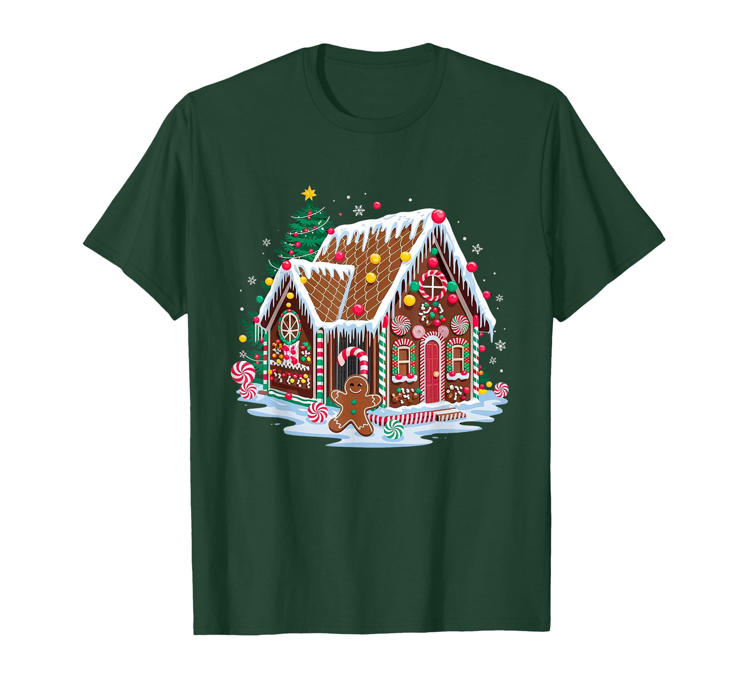 Christmas Gingerbread House Candy Cane X-Mas Pajamas Party T-Shirt