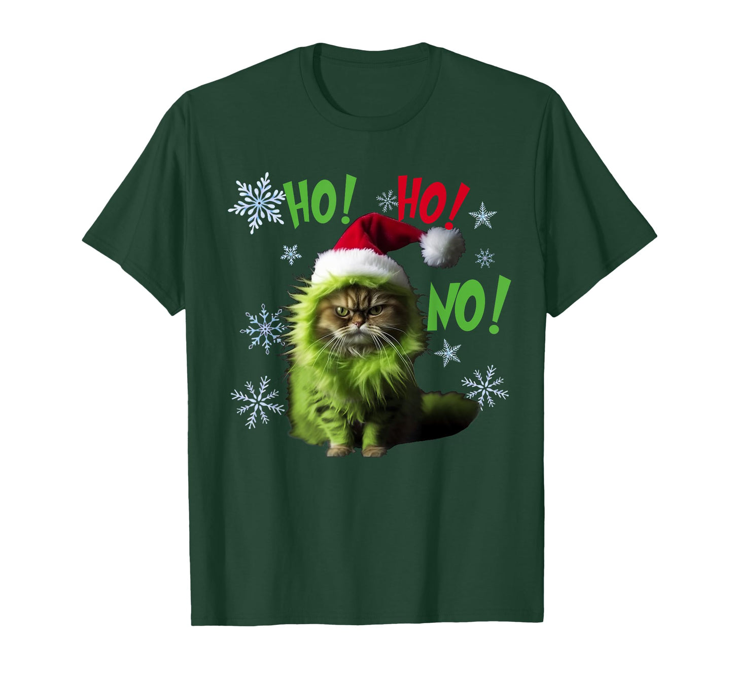 Ho Ho No - Funny Bad Cat Christmas T-Shirt