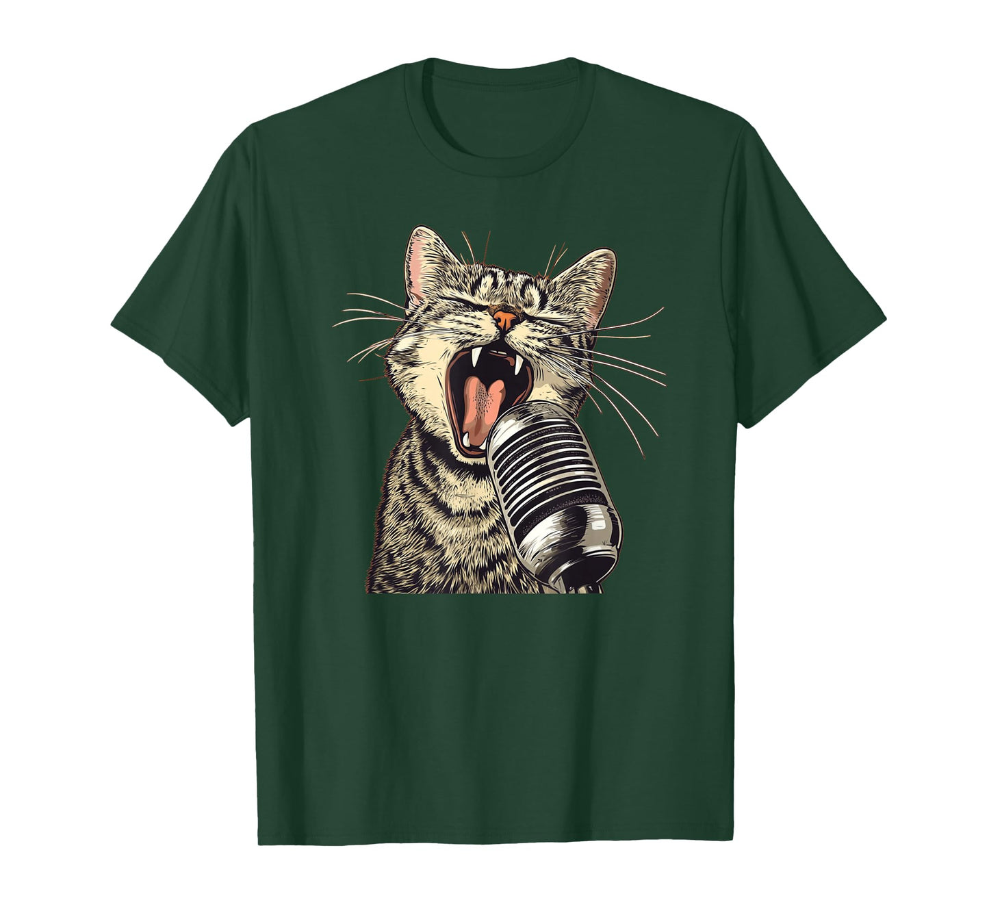 Singing Cat with Karaoke Mic Costume T-Shirt