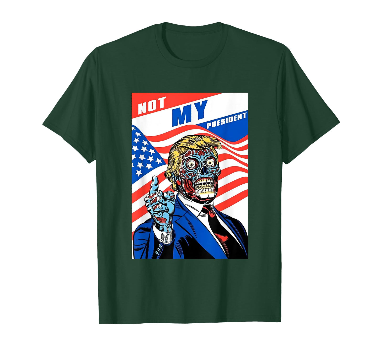 Not My President Anti Trump Horror American T-Shirt