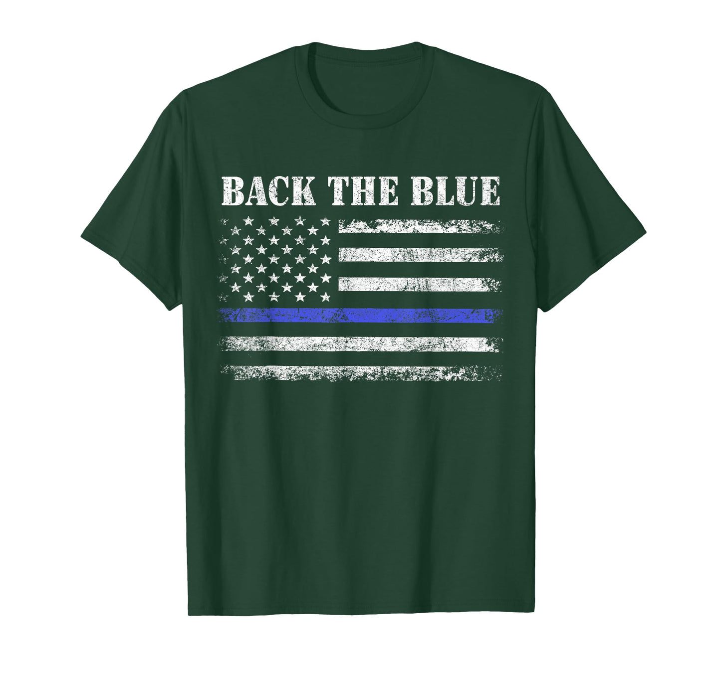 Back The Blue Thin Blue Line American Flag Police Support T-Shirt