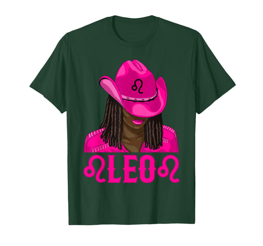 Leo Western Cowgirl African American Black Women T-Shirt