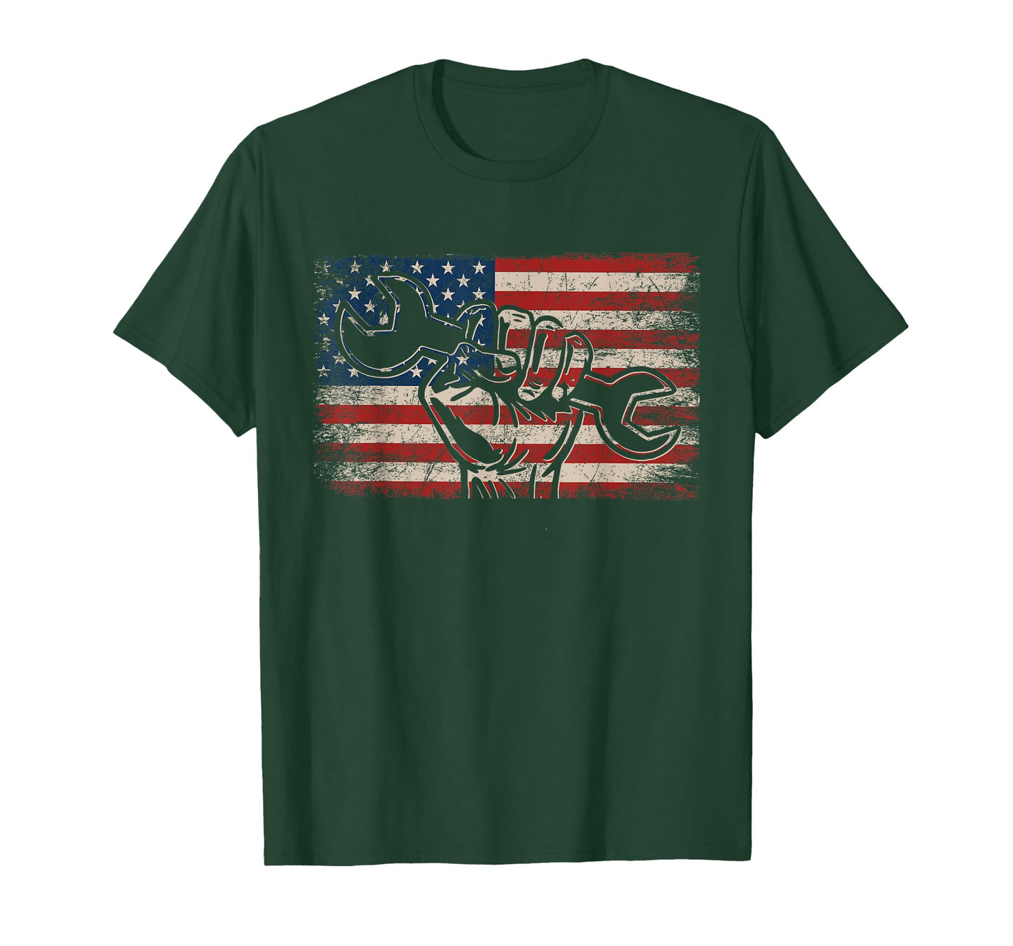 American Mechanic US Flag American Worker Patriotic Mechanic Women Men T-Shirt